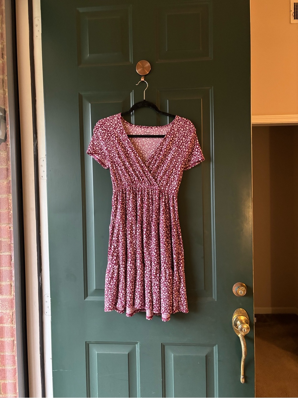 No Boundaries Burgundy and Cream Floral Dress